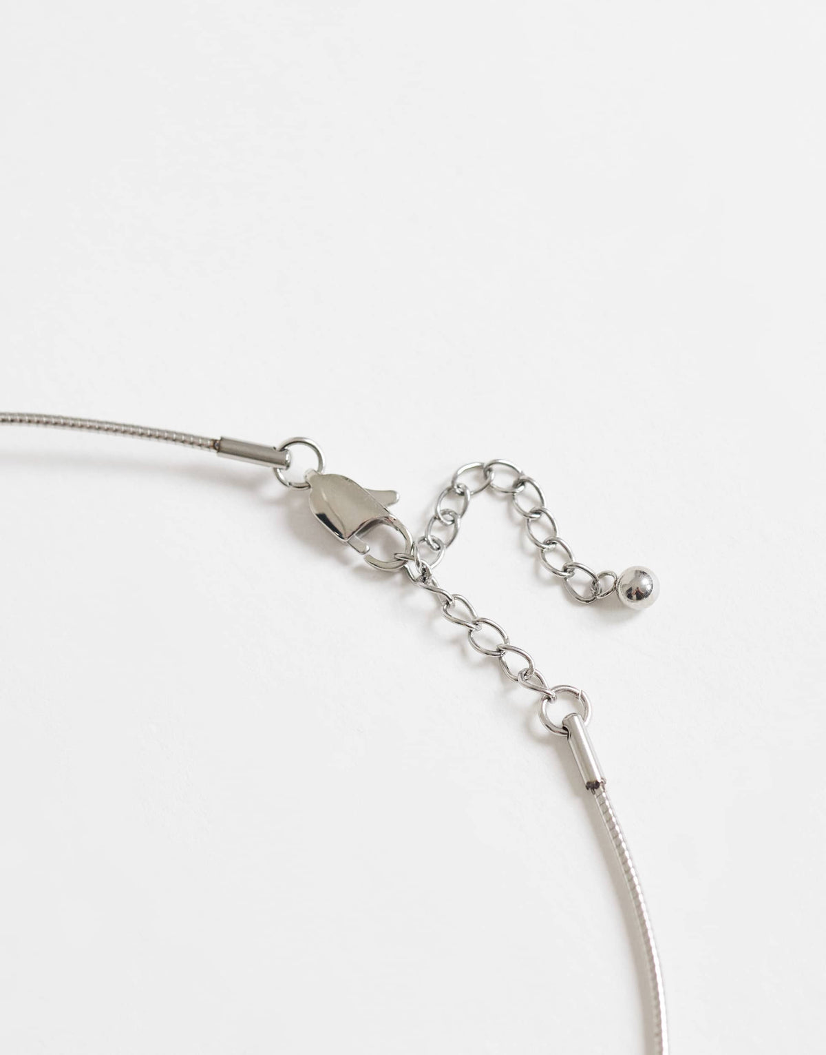 Topshop Ozzie waterproof stainless steel necklace in silver brushed