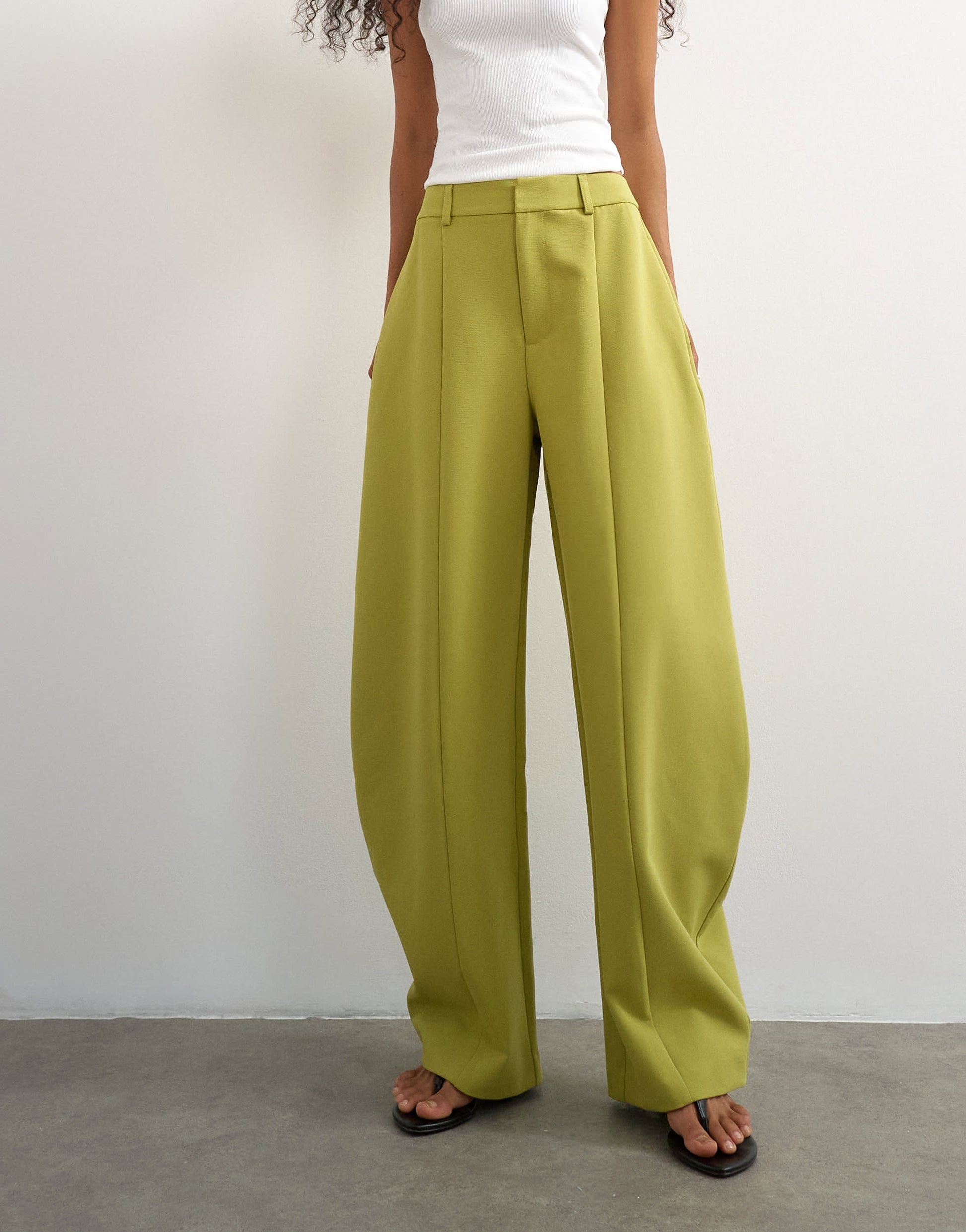 Topshop co ord barrel trousers in olive