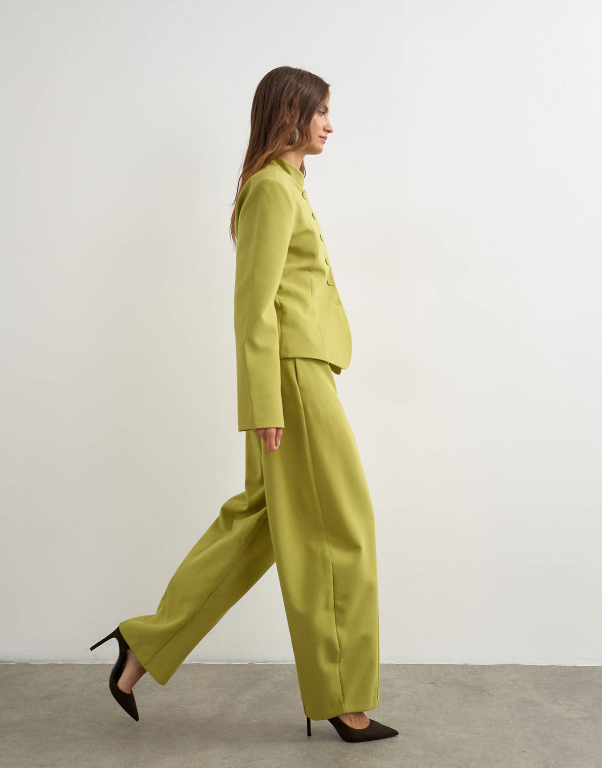 Topshop co ord barrel trousers in olive