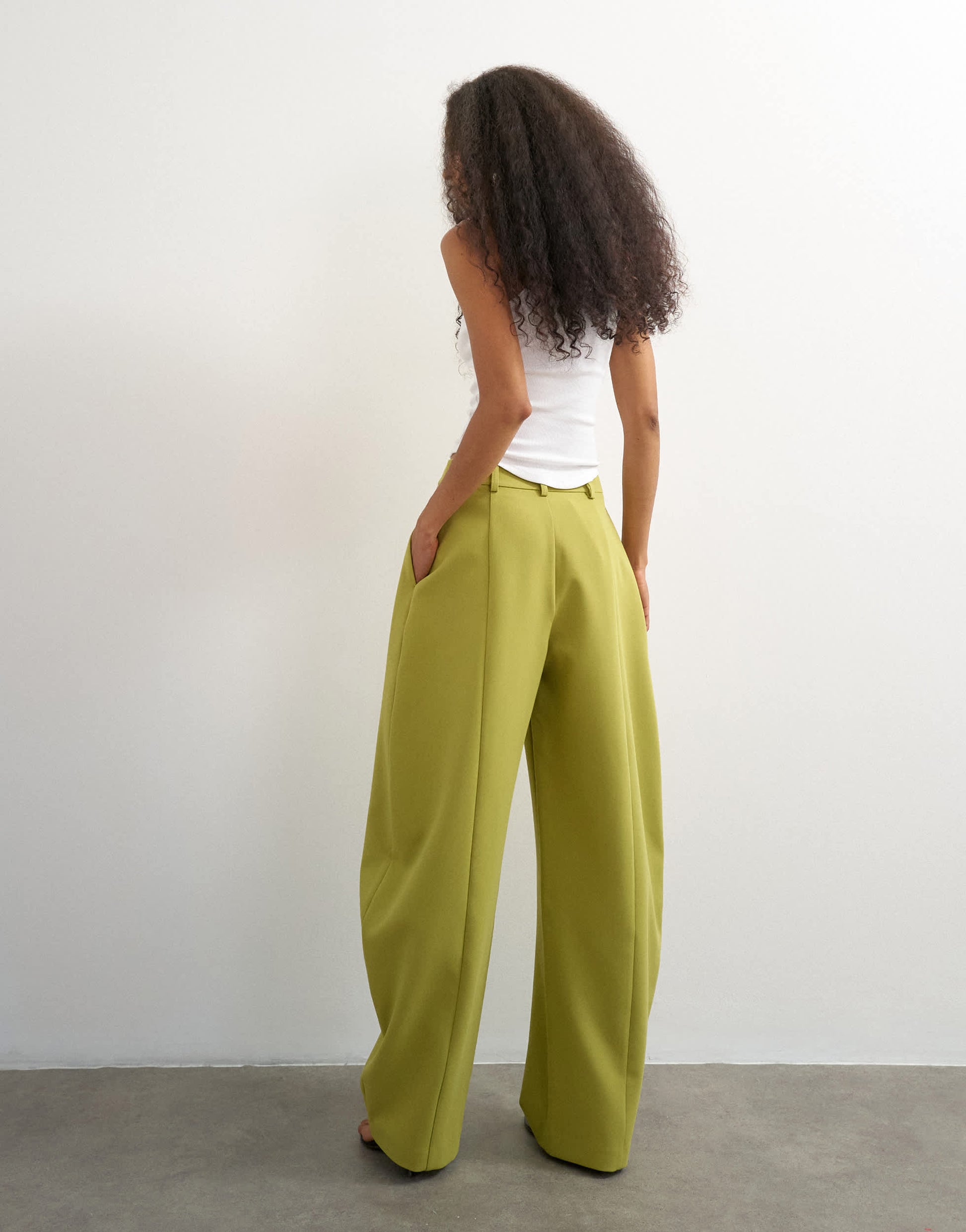 Topshop co ord barrel trousers in olive
