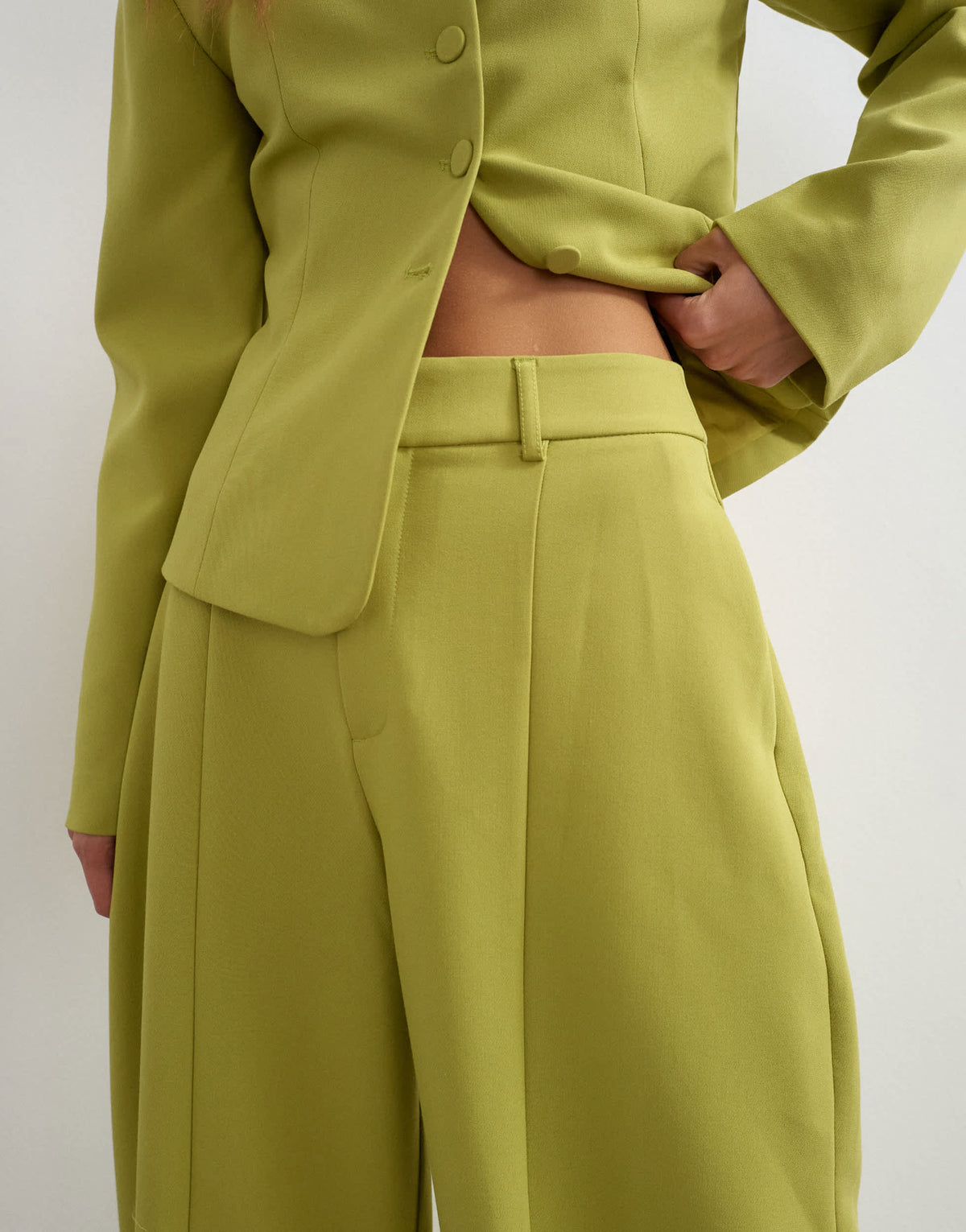 Topshop co ord barrel trousers in olive
