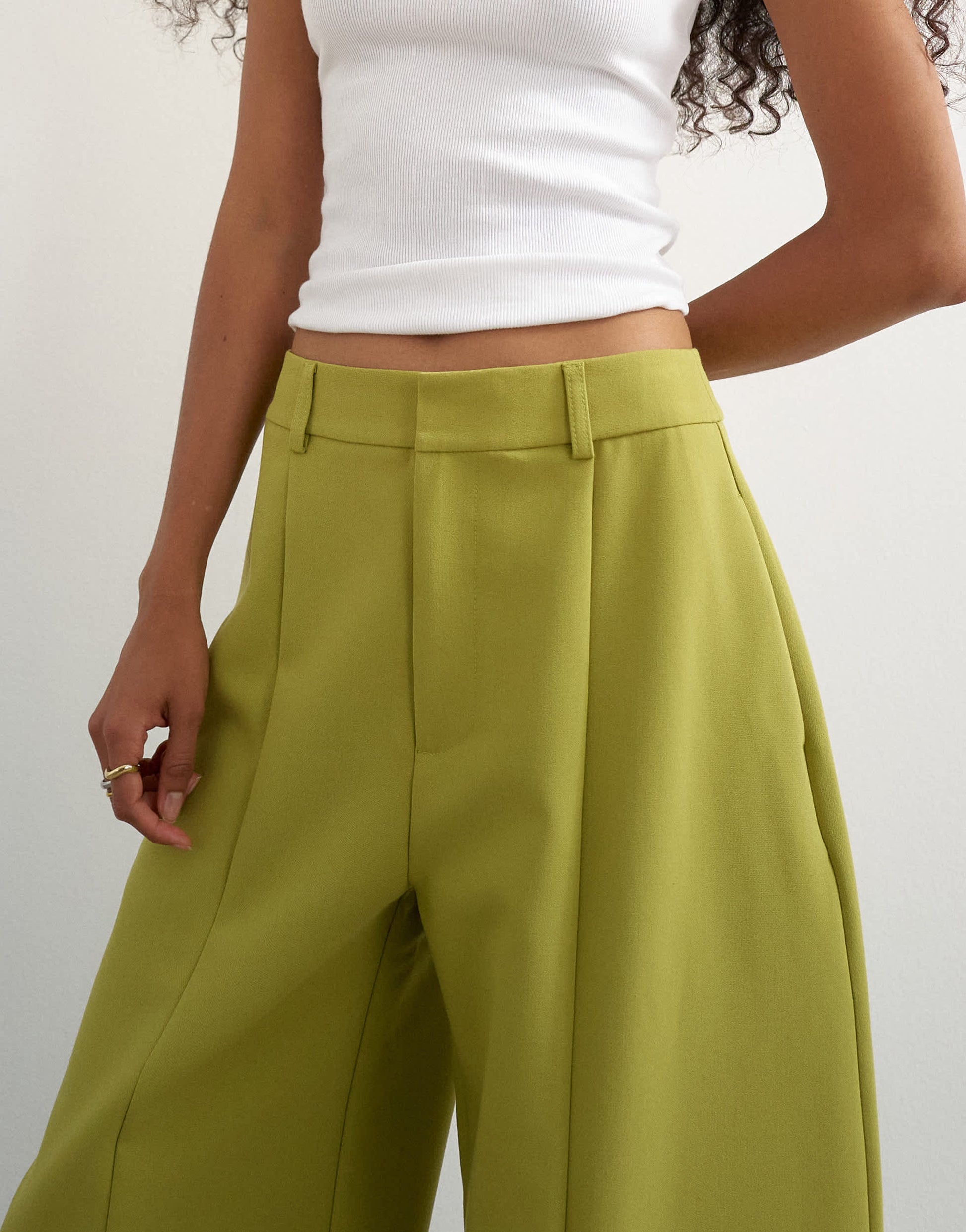 Topshop co ord barrel trousers in olive
