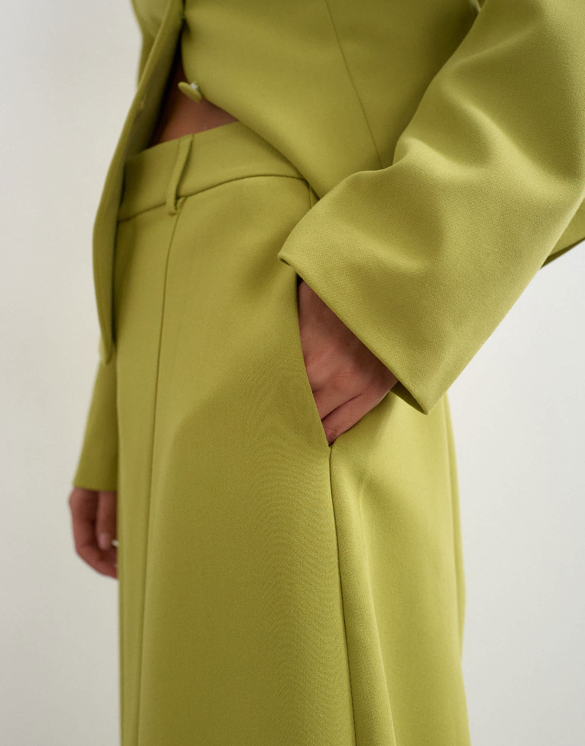Topshop co ord barrel trousers in olive