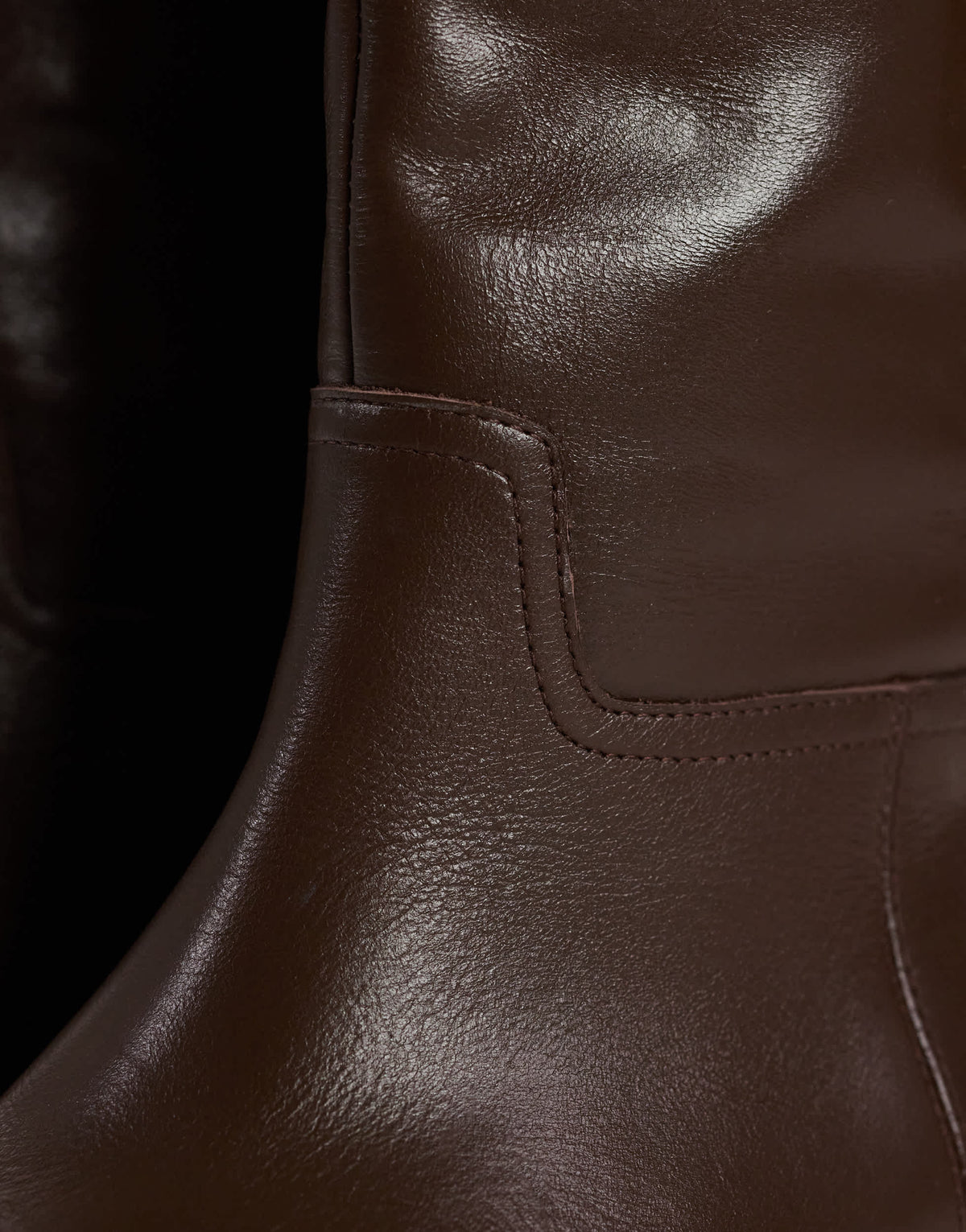 Topshop Penelope real leather riding boot in chocolate