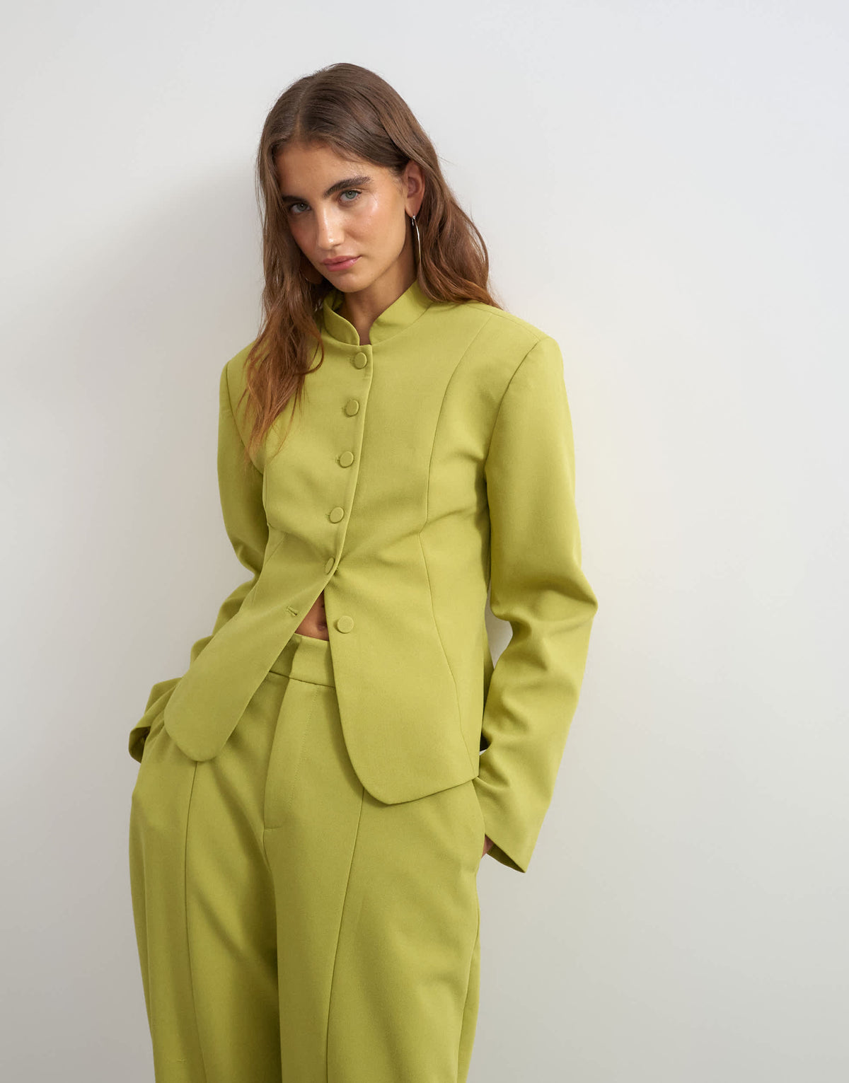 Topshop co ord drummer jacket in olive