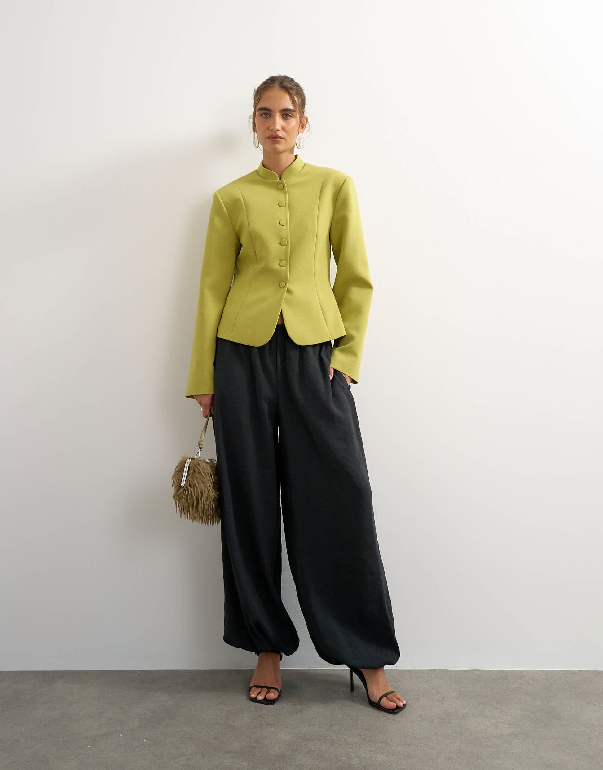 Topshop co ord drummer jacket in olive