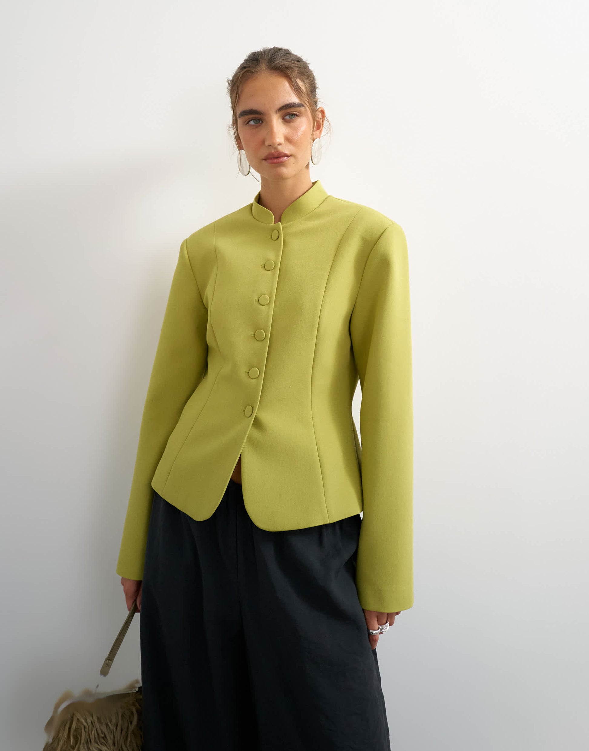 Topshop co ord drummer jacket in olive