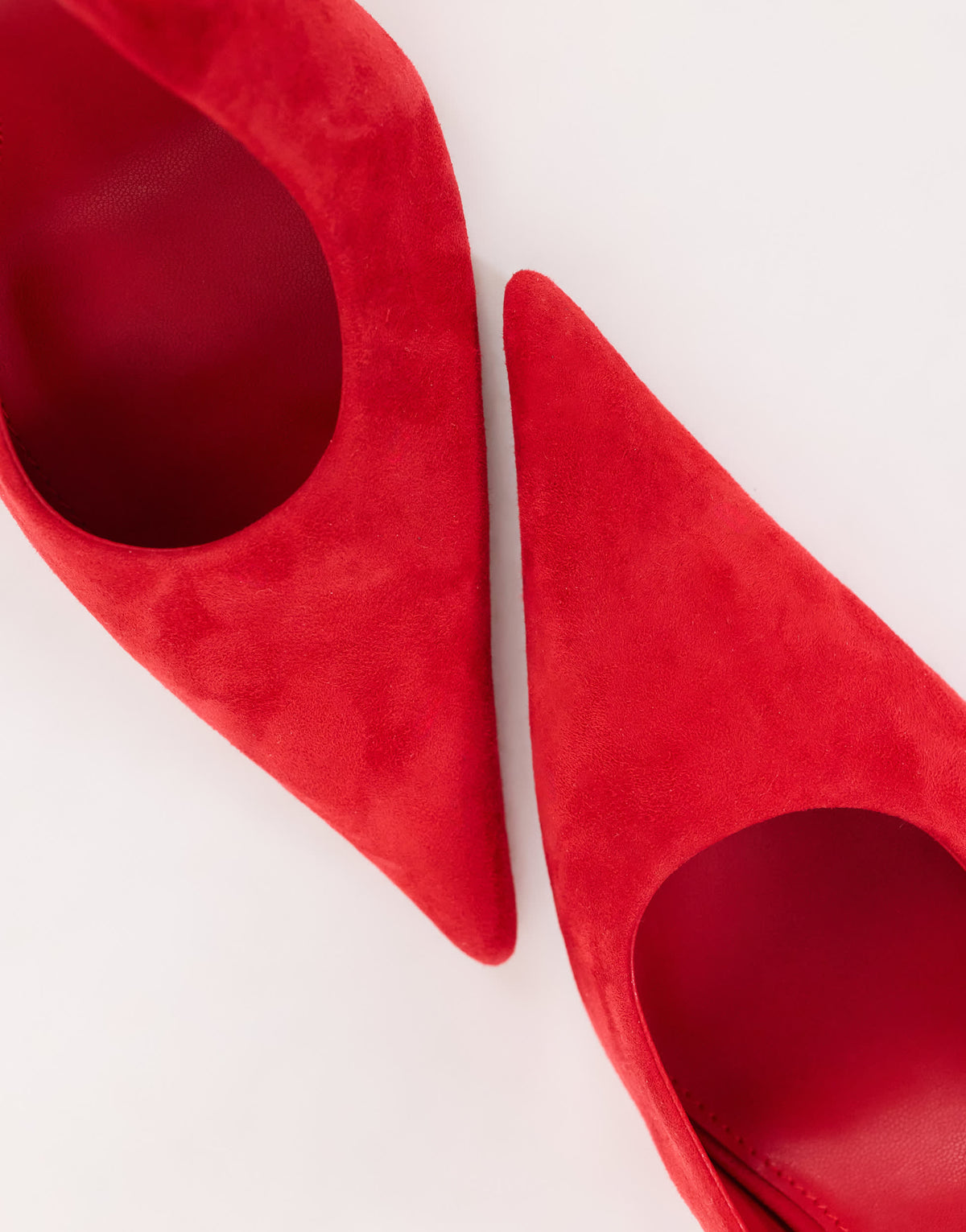 Topshop Anya real suede sling back heeled court shoe in red