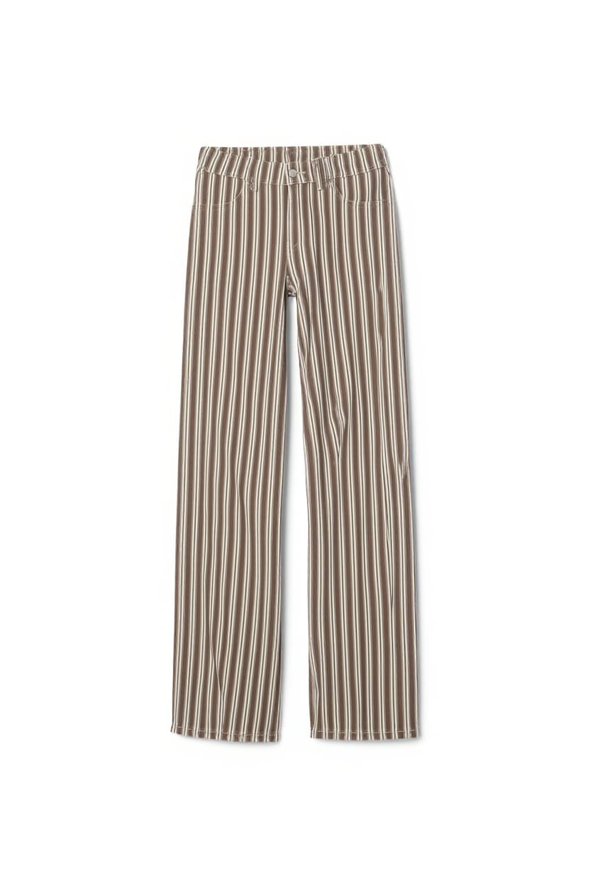 Topshop Cinch low rise relaxed jean in tobacco and colbalt stripe