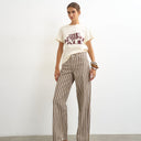 Topshop Cinch low rise relaxed jean in tobacco and colbalt stripe