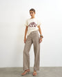 Topshop Cinch low rise relaxed jean in tobacco and colbalt stripe