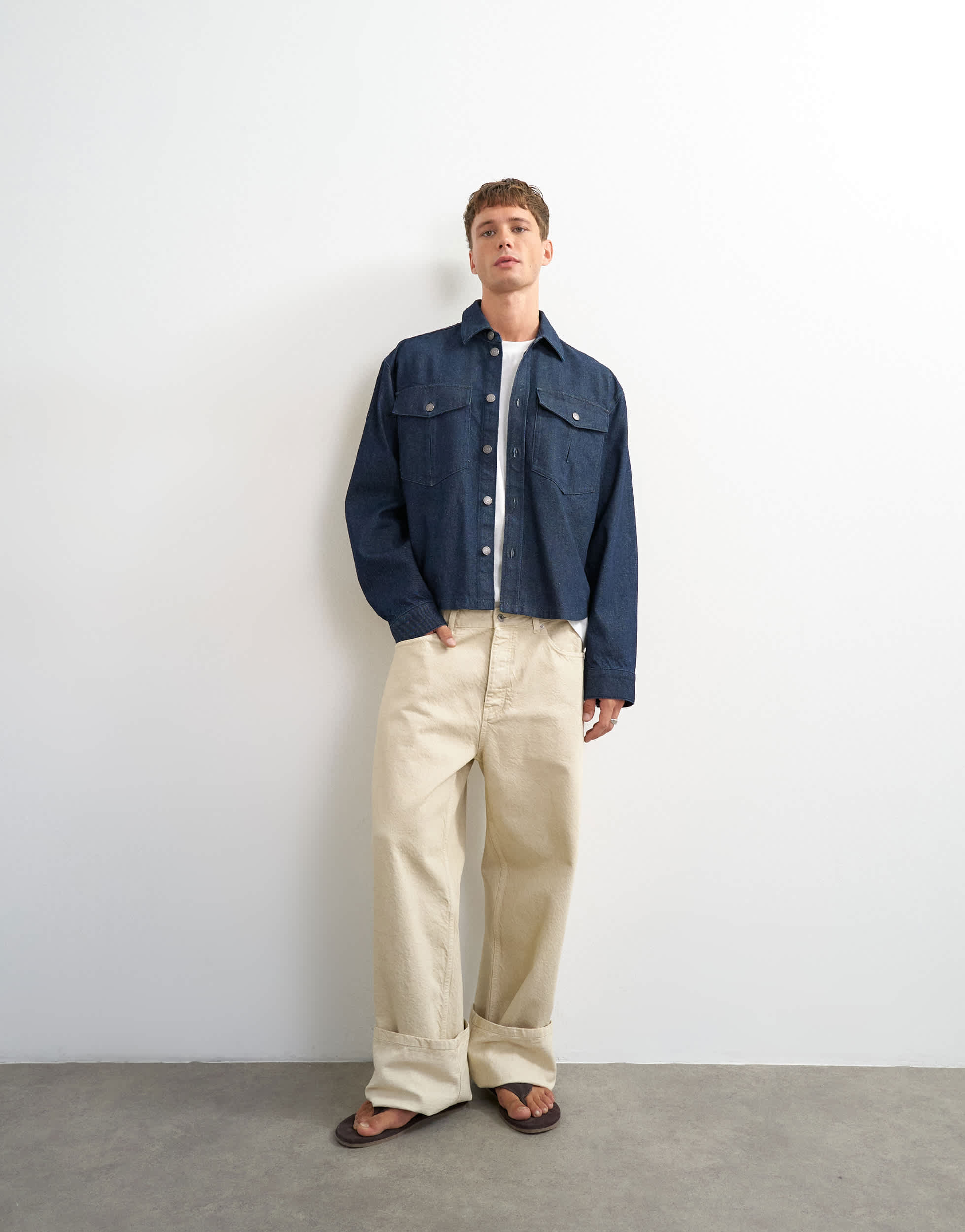 Topman relaxed fit denim overshirt in raw