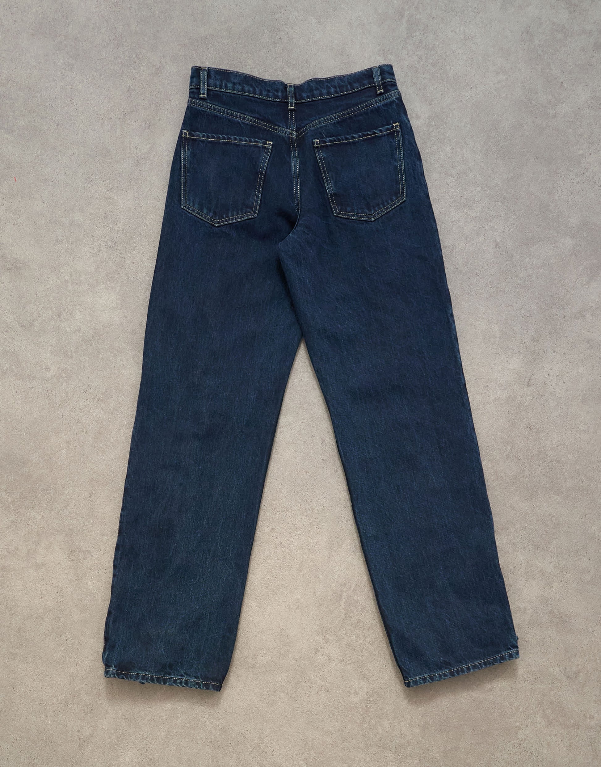 Topshop denim straight leg jean with extreme lace-up in deep blue