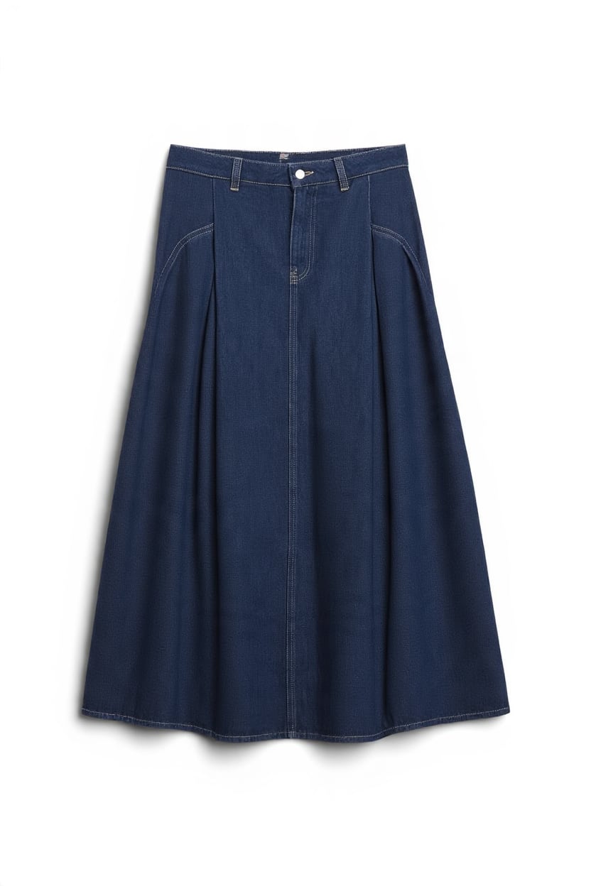 Topshop Cocoon maxi skirt in rock blue