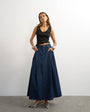 Topshop Cocoon maxi skirt in rock blue