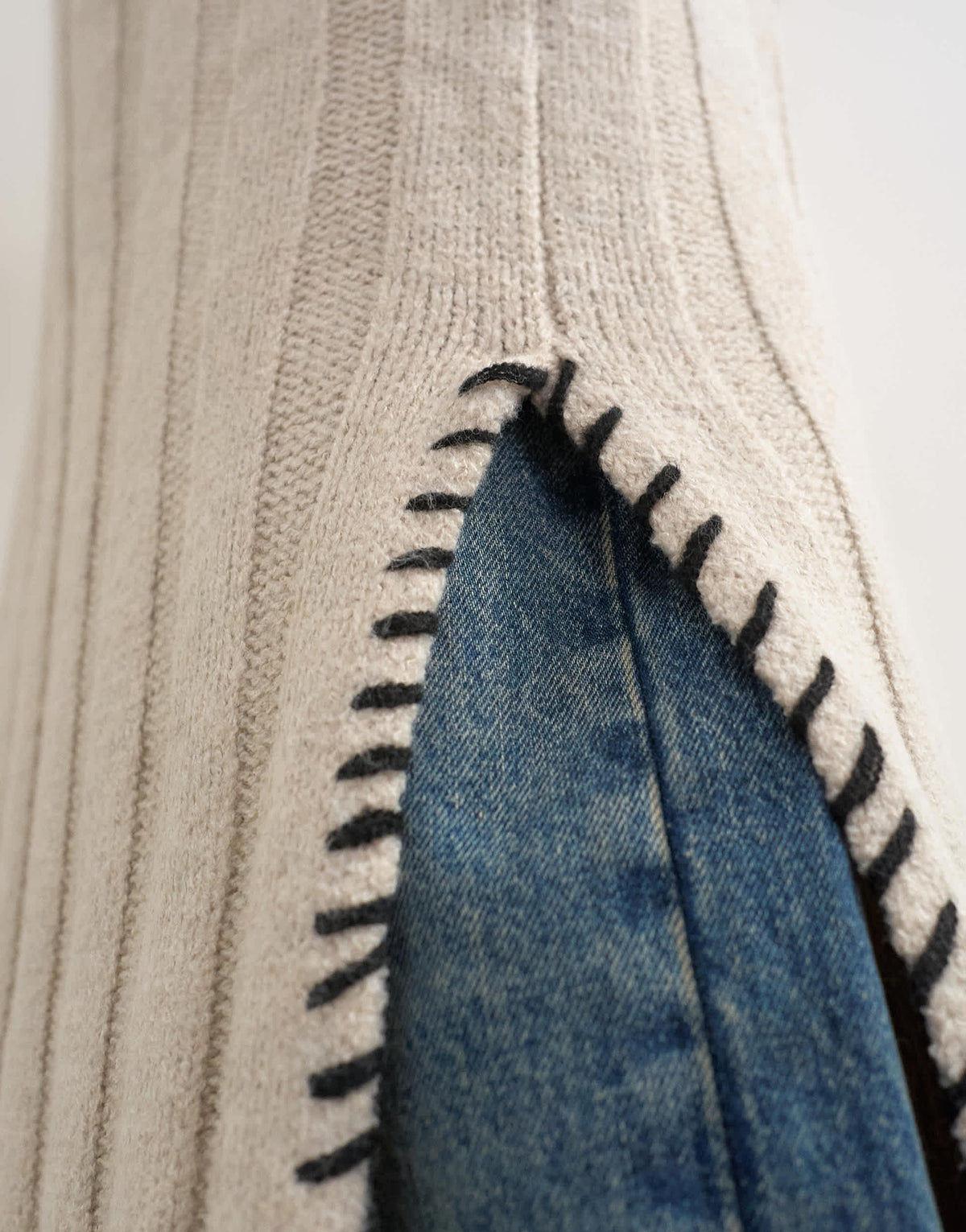 Topshop knitted cable stitch long line dress in oat