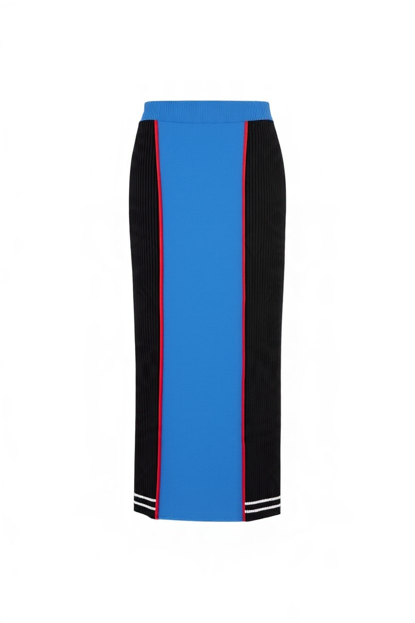 Topshop knitted co-ord pencil midi skirt in blue