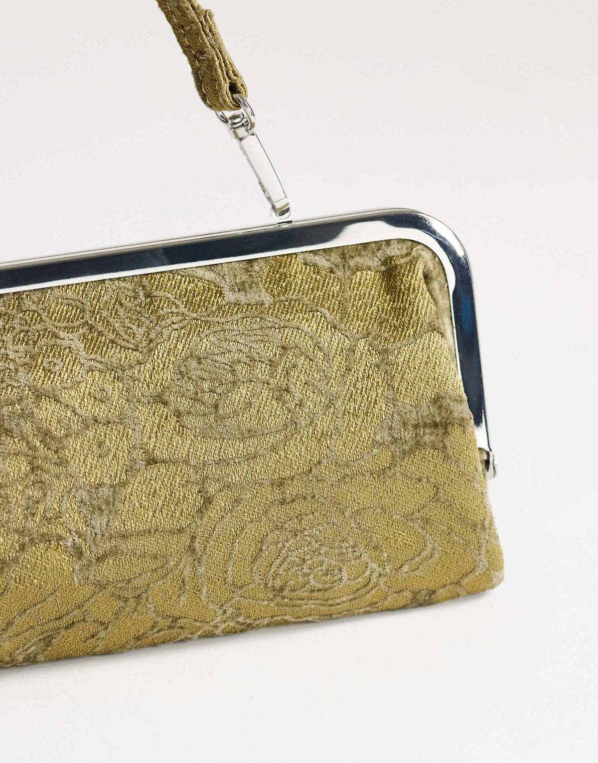 Topshop Poppy small rectangle clasp shoulder bag in khaki