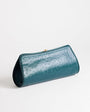 Topshop Alice medium clutch bag in teal ostrich