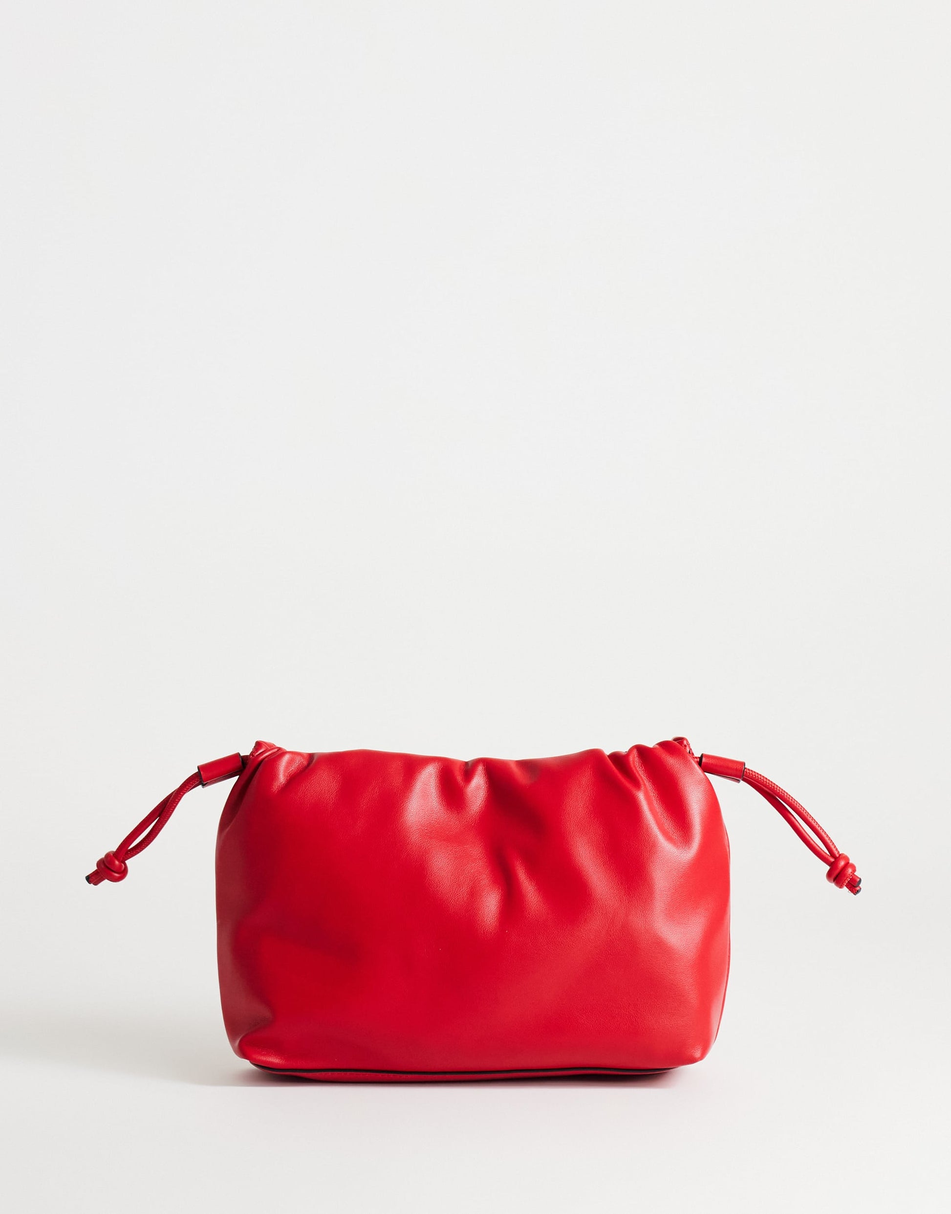 Topshop Celia medium ruched clutch bag in red