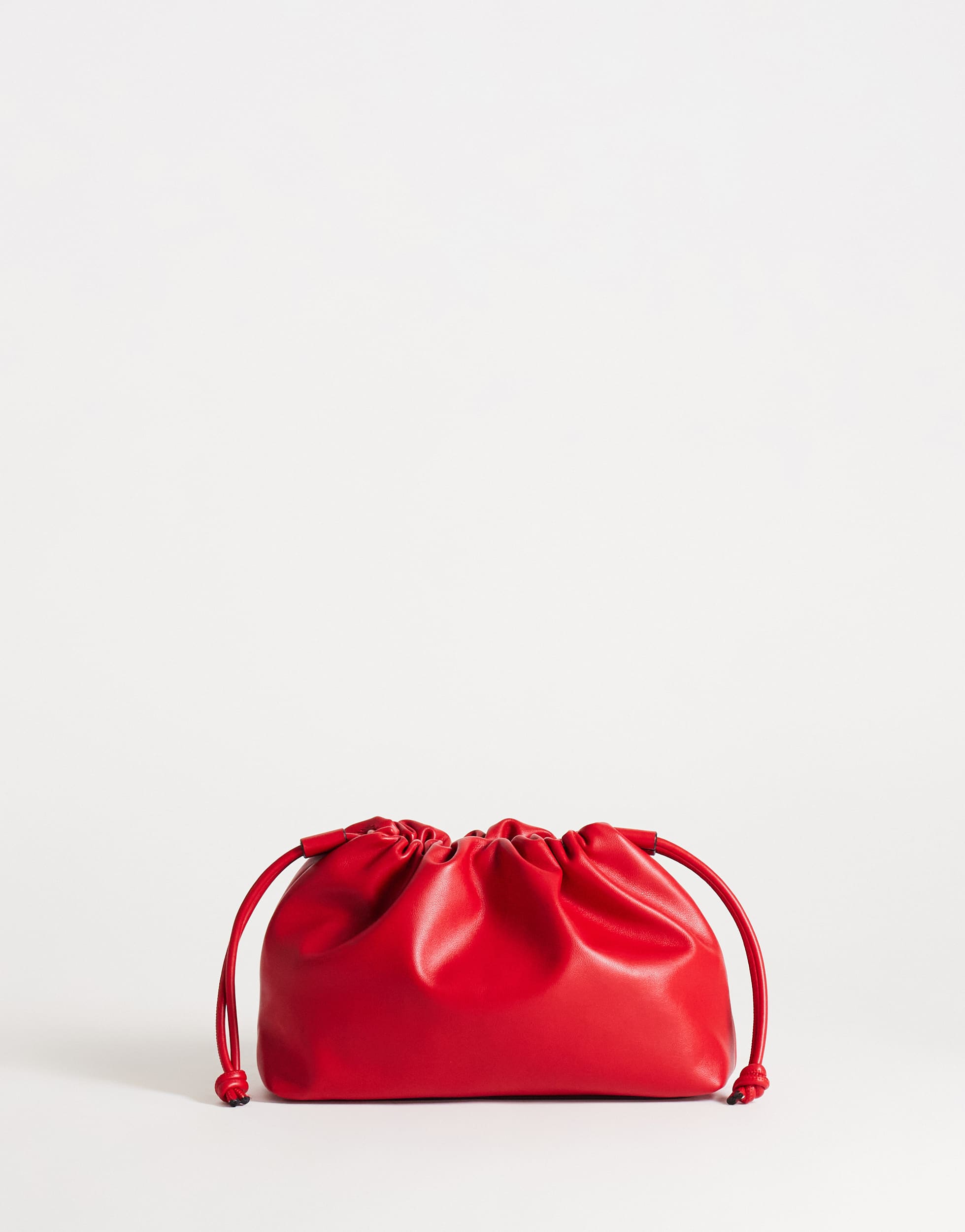 Topshop Celia medium ruched clutch bag in red
