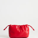 Topshop Celia medium ruched clutch bag in red