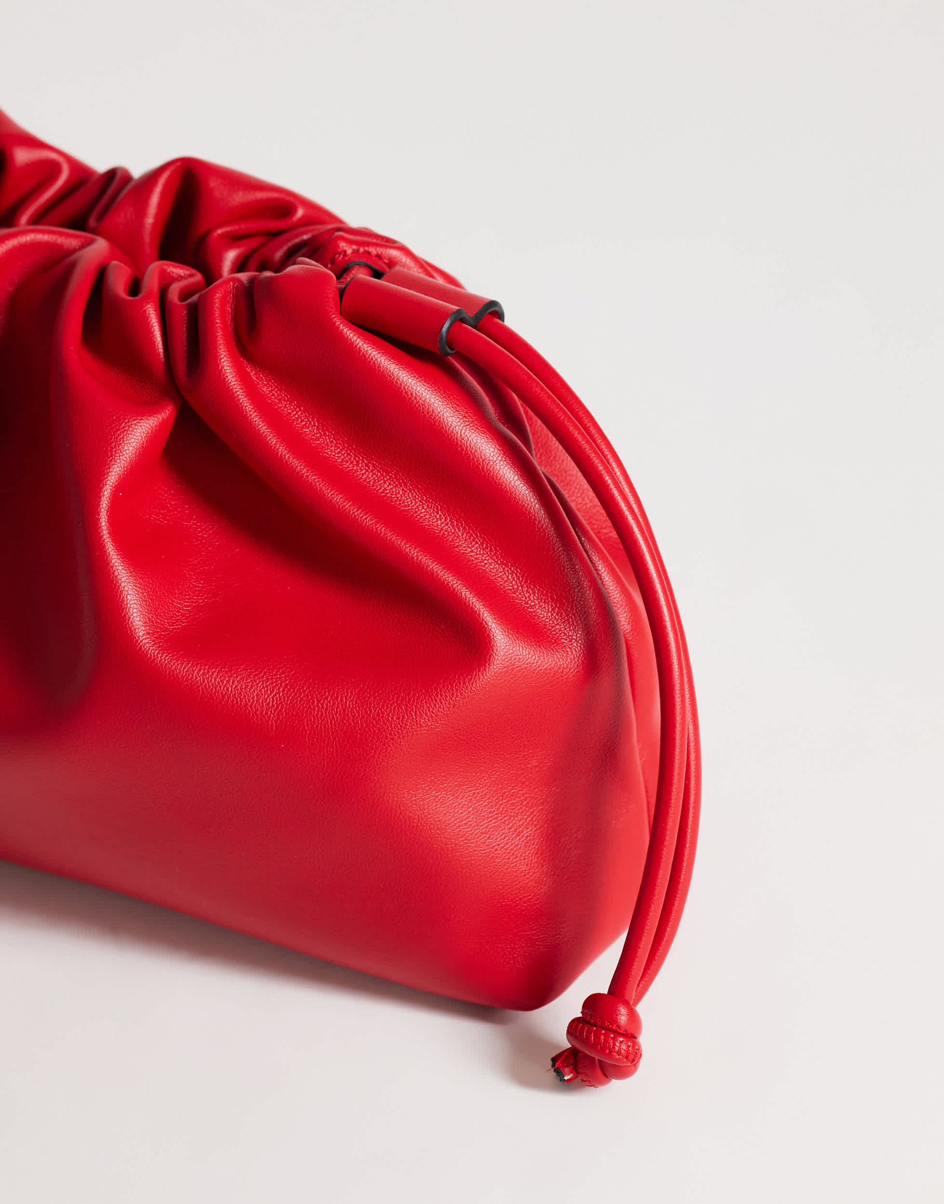 Topshop Celia medium ruched clutch bag in red