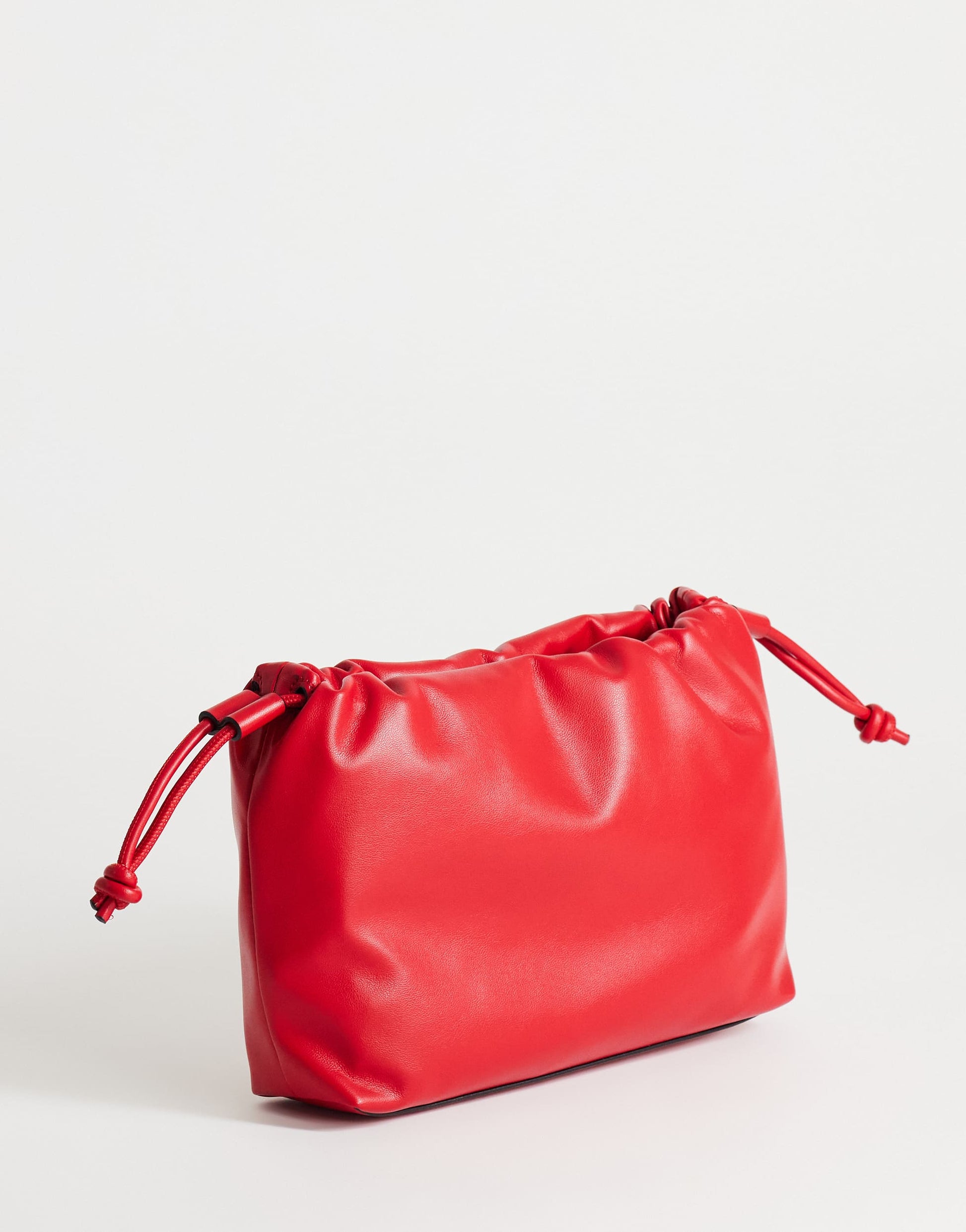 Topshop Celia medium ruched clutch bag in red