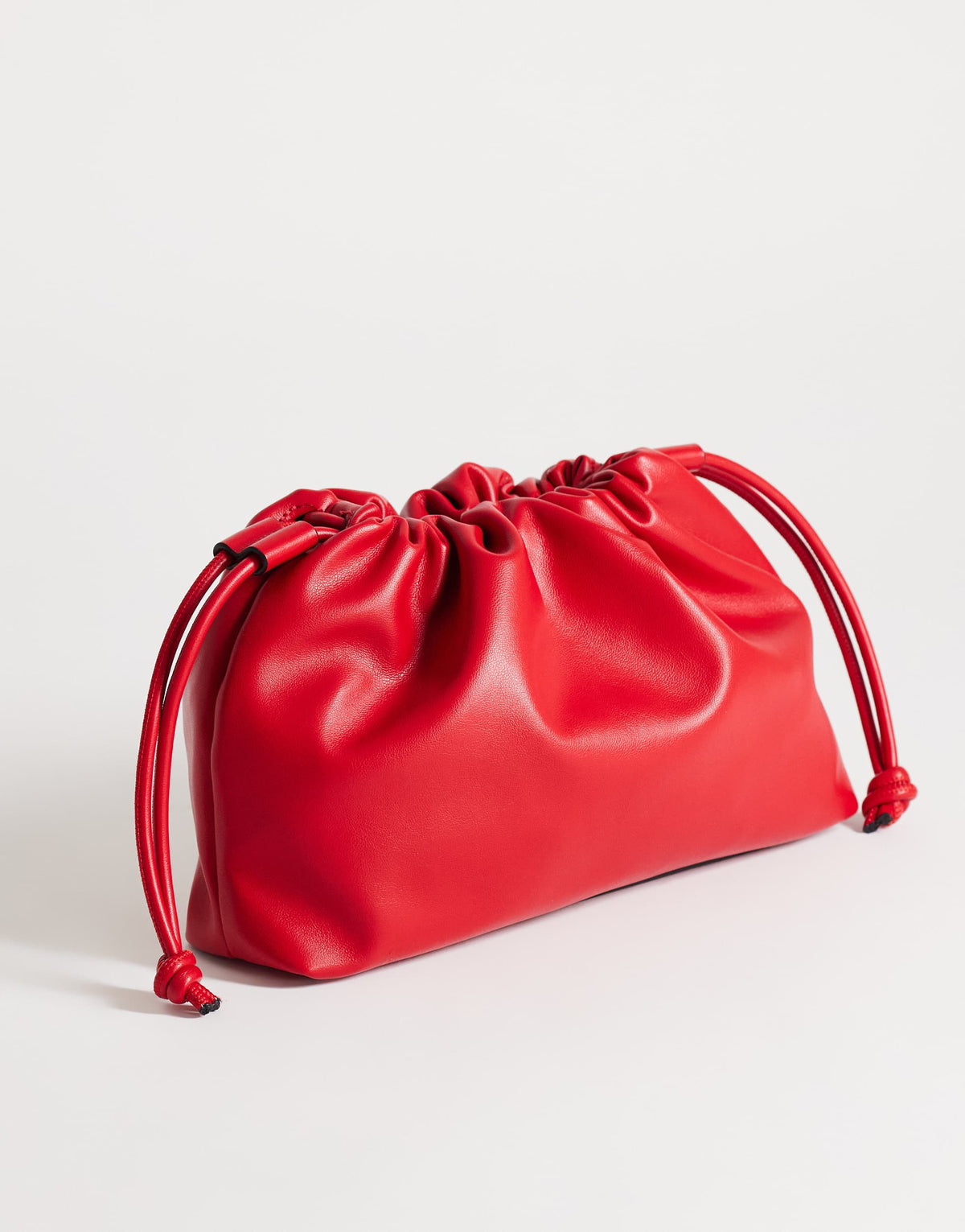 Topshop Celia medium ruched clutch bag in red