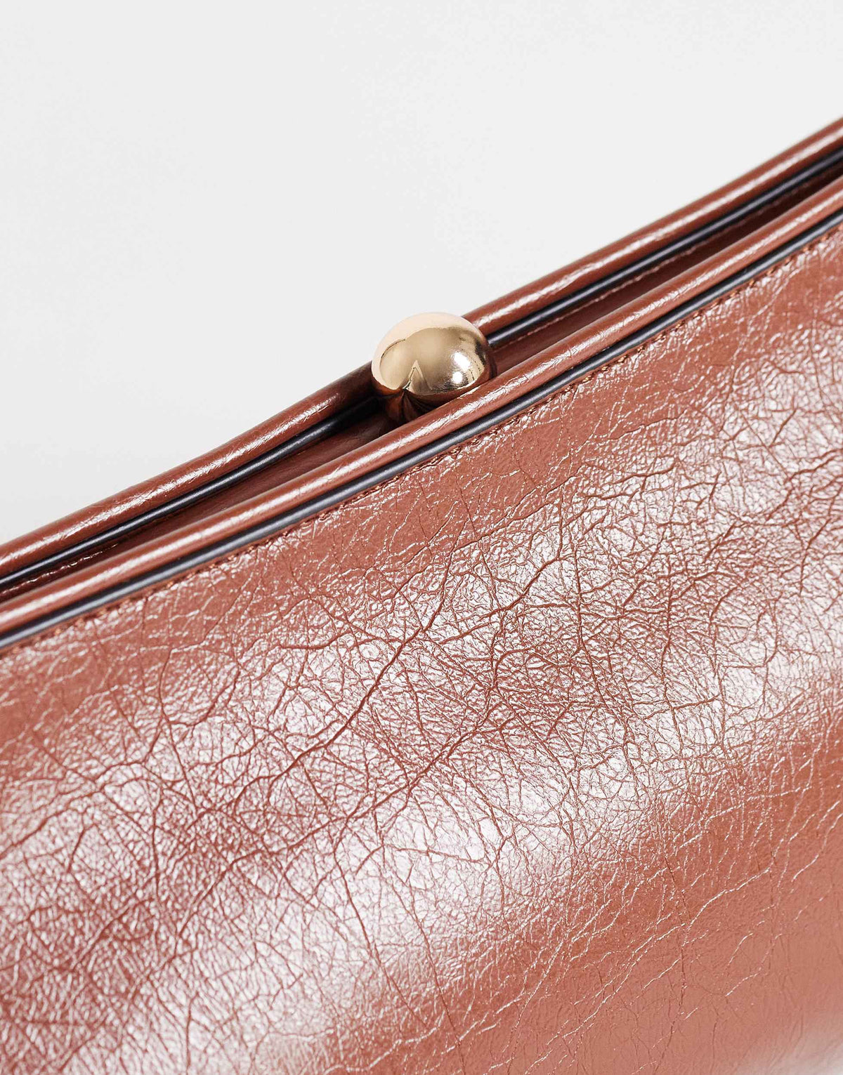 Topshop Alice medium clutch bag in tan