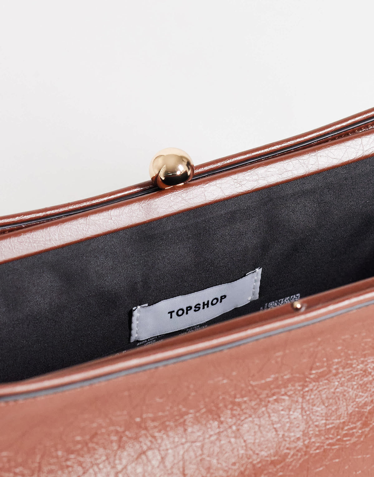Topshop Alice medium clutch bag in tan