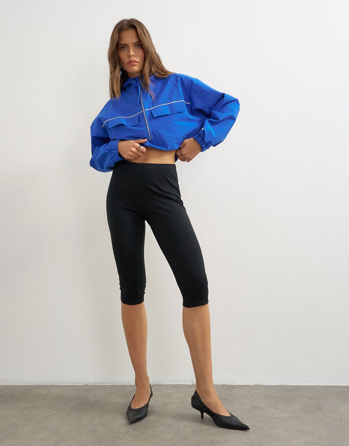 Topshop jersey capri leggings in black