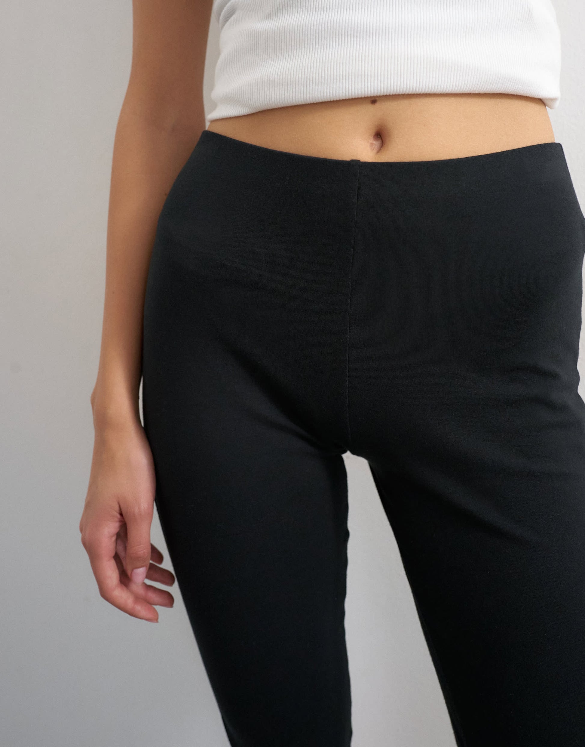 Topshop jersey capri leggings in black