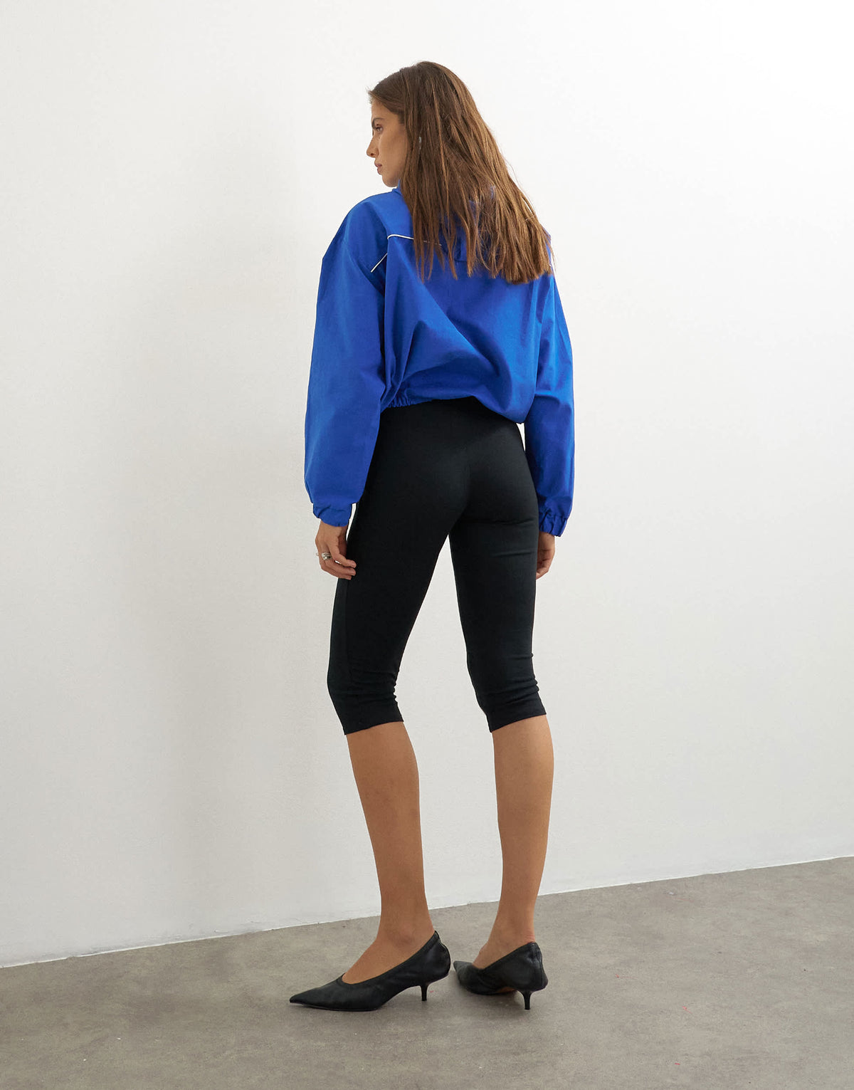 Topshop jersey capri leggings in black