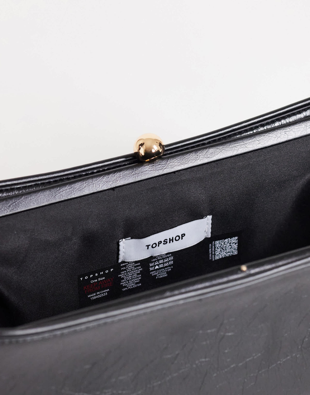 Topshop Alice medium clutch bag in black