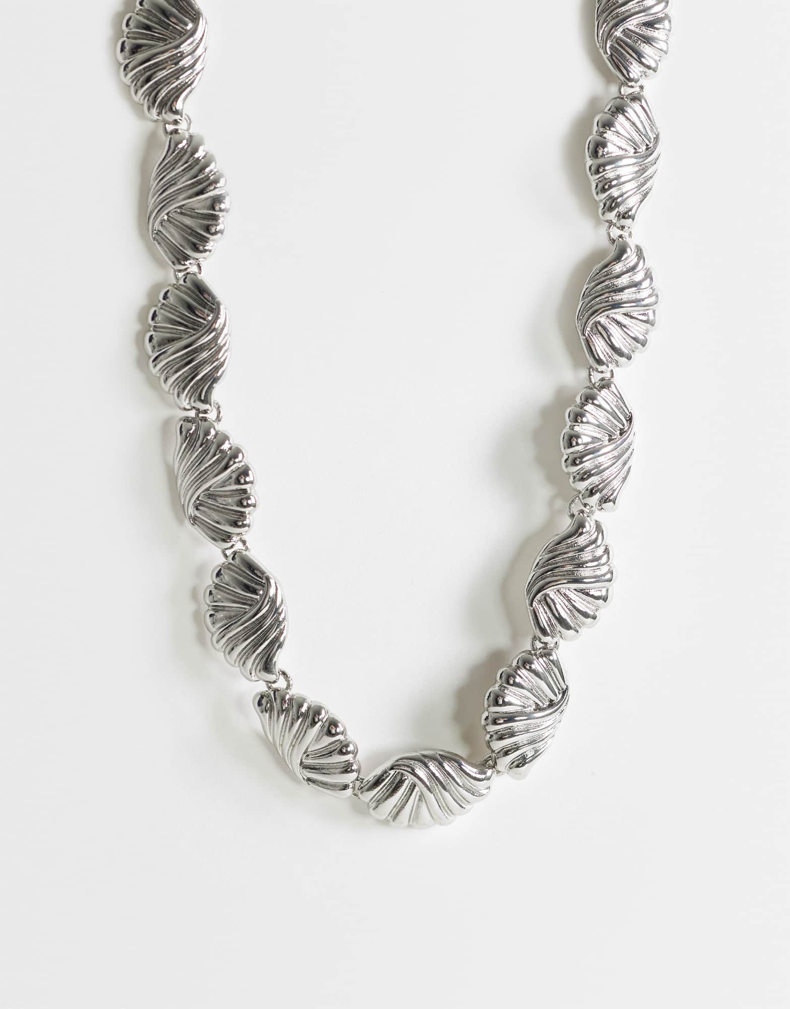 Topshop Naleigh swirl necklace in silver