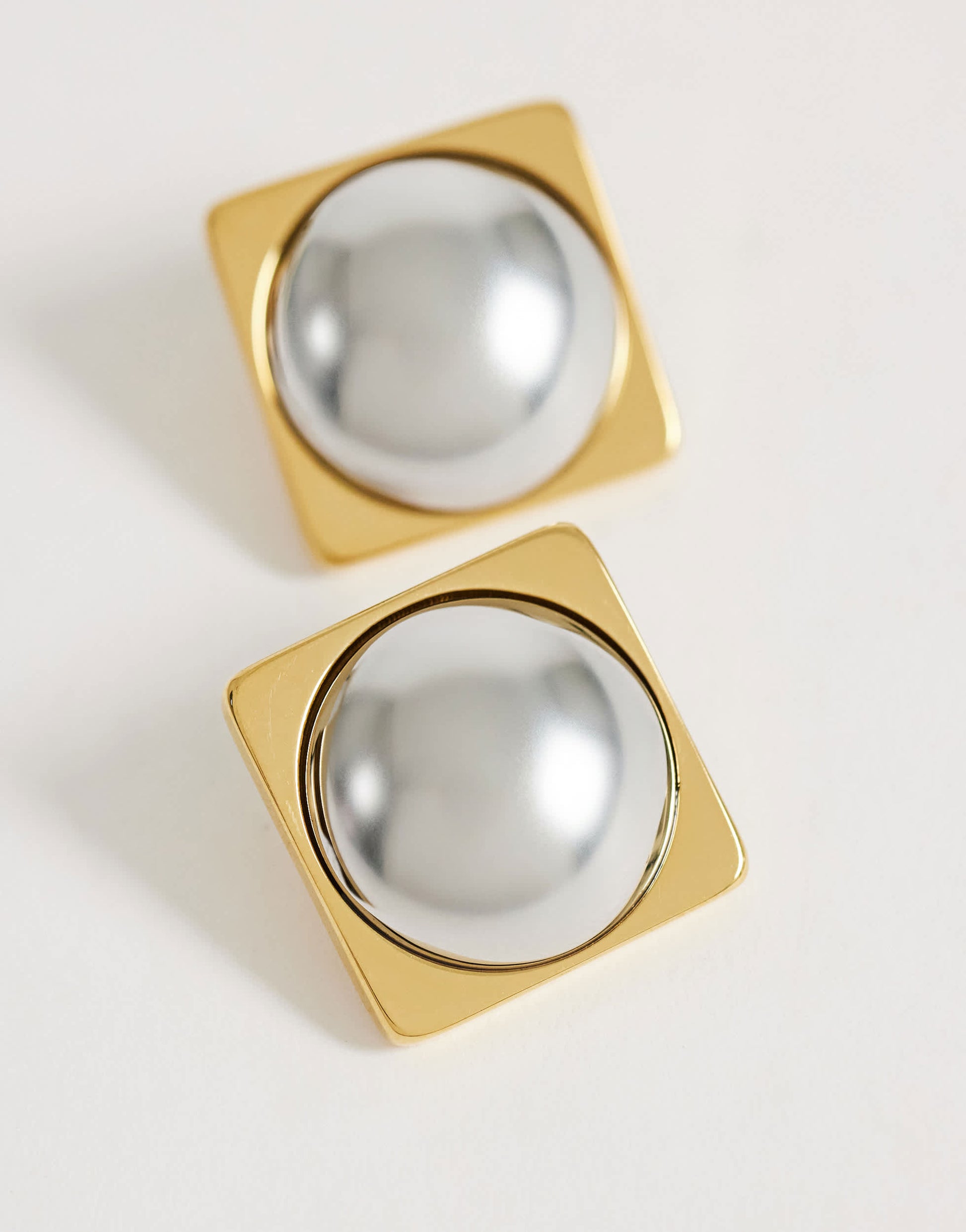 Topshop Fifi waterproof stainless steel stud 2 tone earrings in silver and gold
