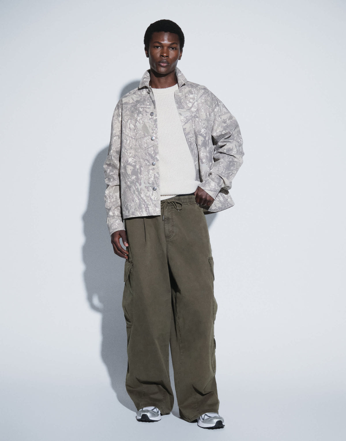 Topman balloon fit cargo trouser in khaki