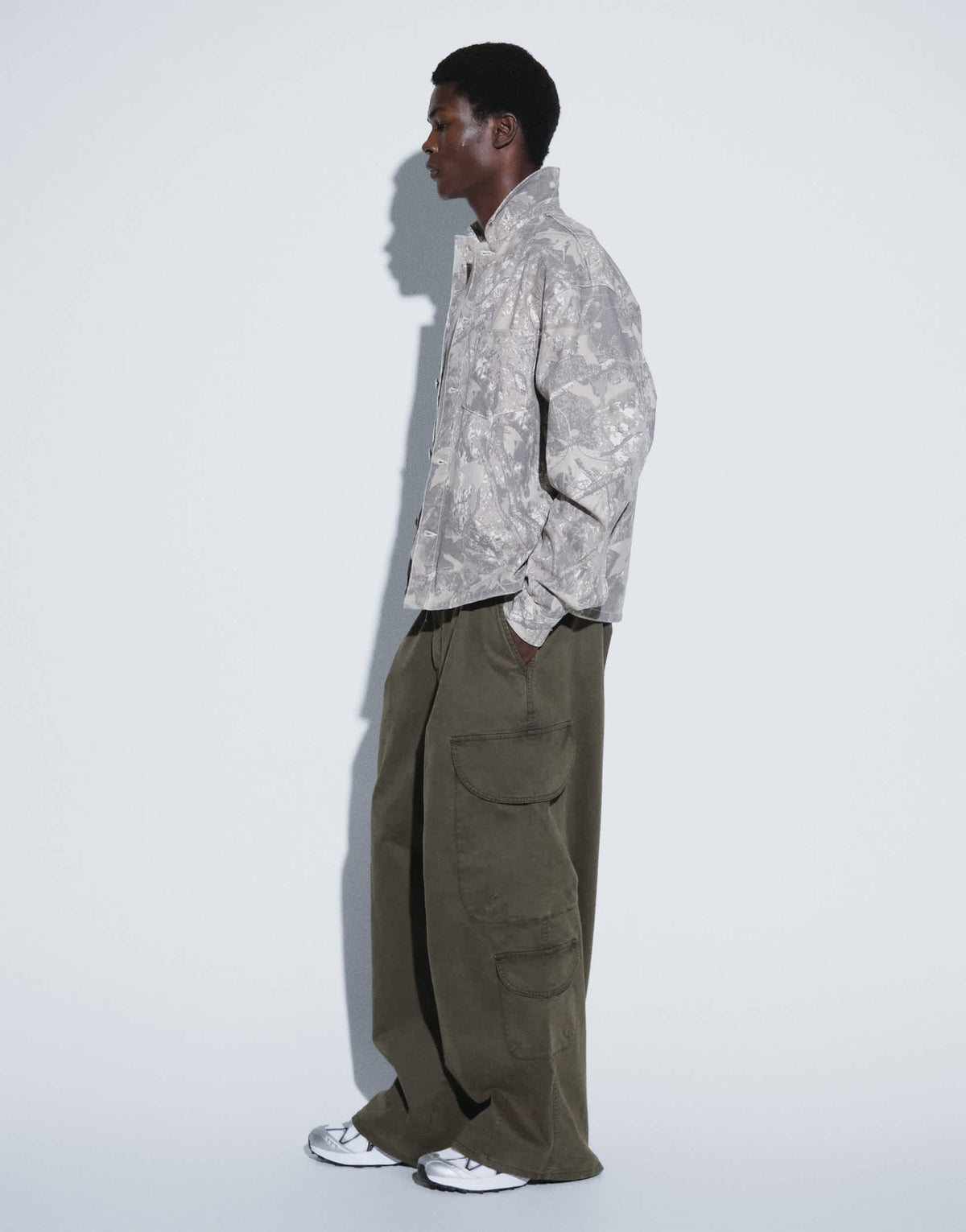 Topman balloon fit cargo trouser in khaki