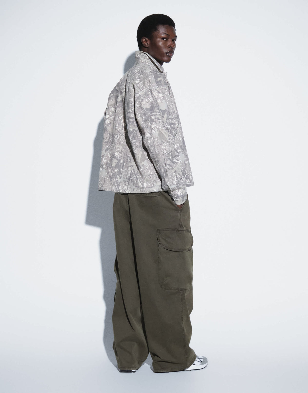 Topman balloon fit cargo trouser in khaki