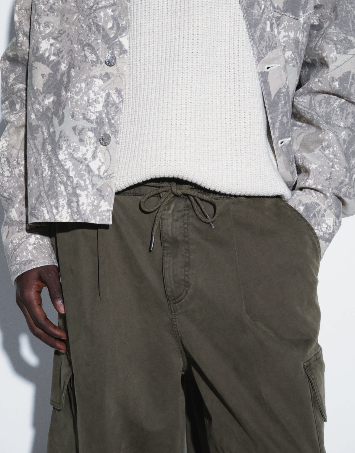 Topman balloon fit cargo trouser in khaki