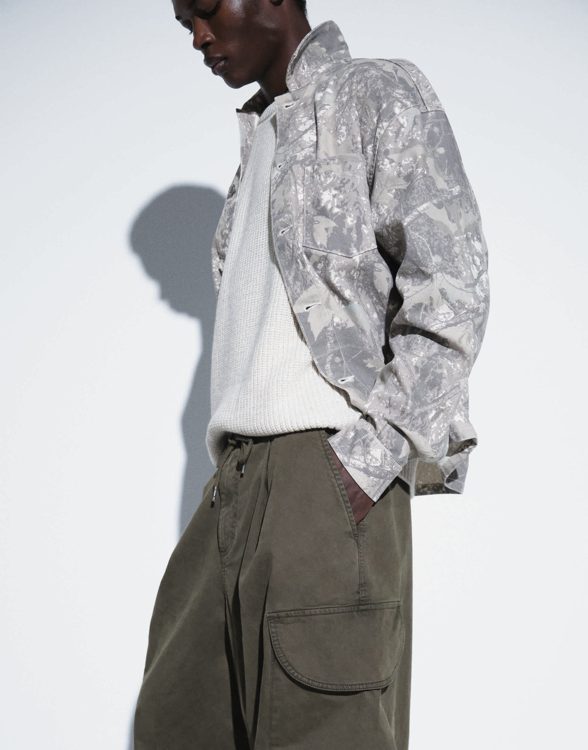 Topman balloon fit cargo trouser in khaki