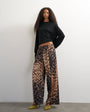Topshop satin feel straight leg trouser in porcupine print