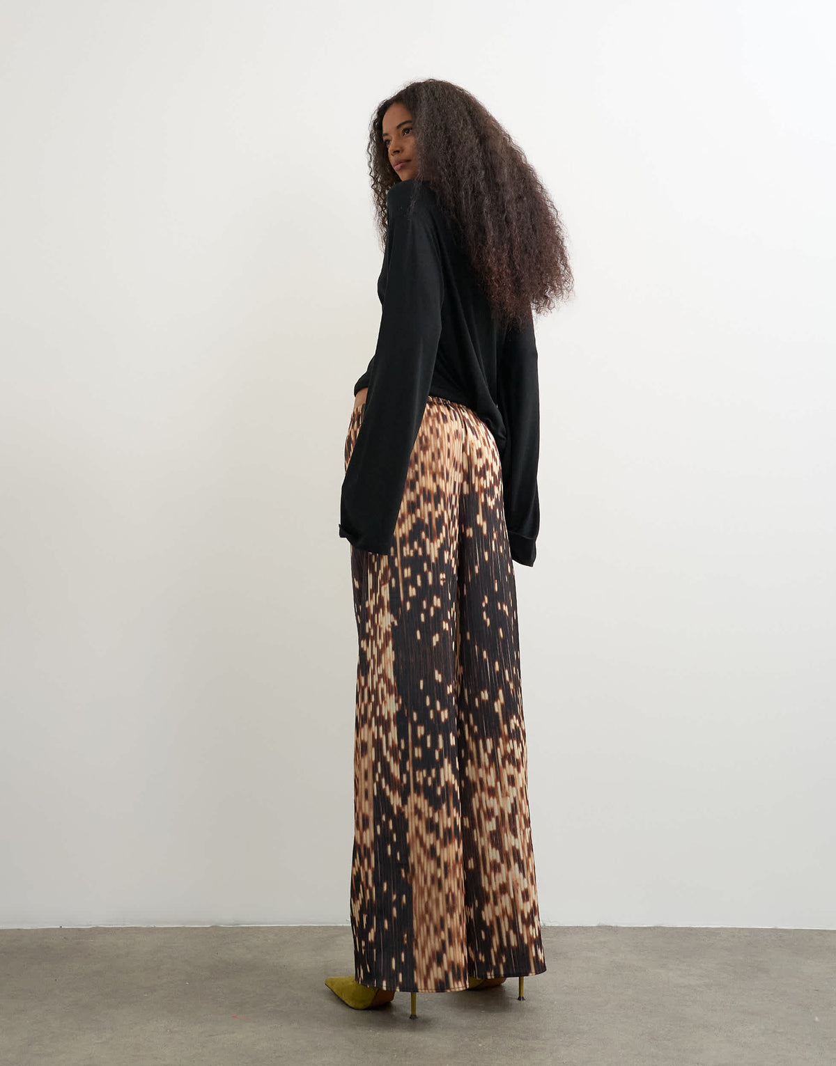 Topshop satin feel straight leg trouser in porcupine print
