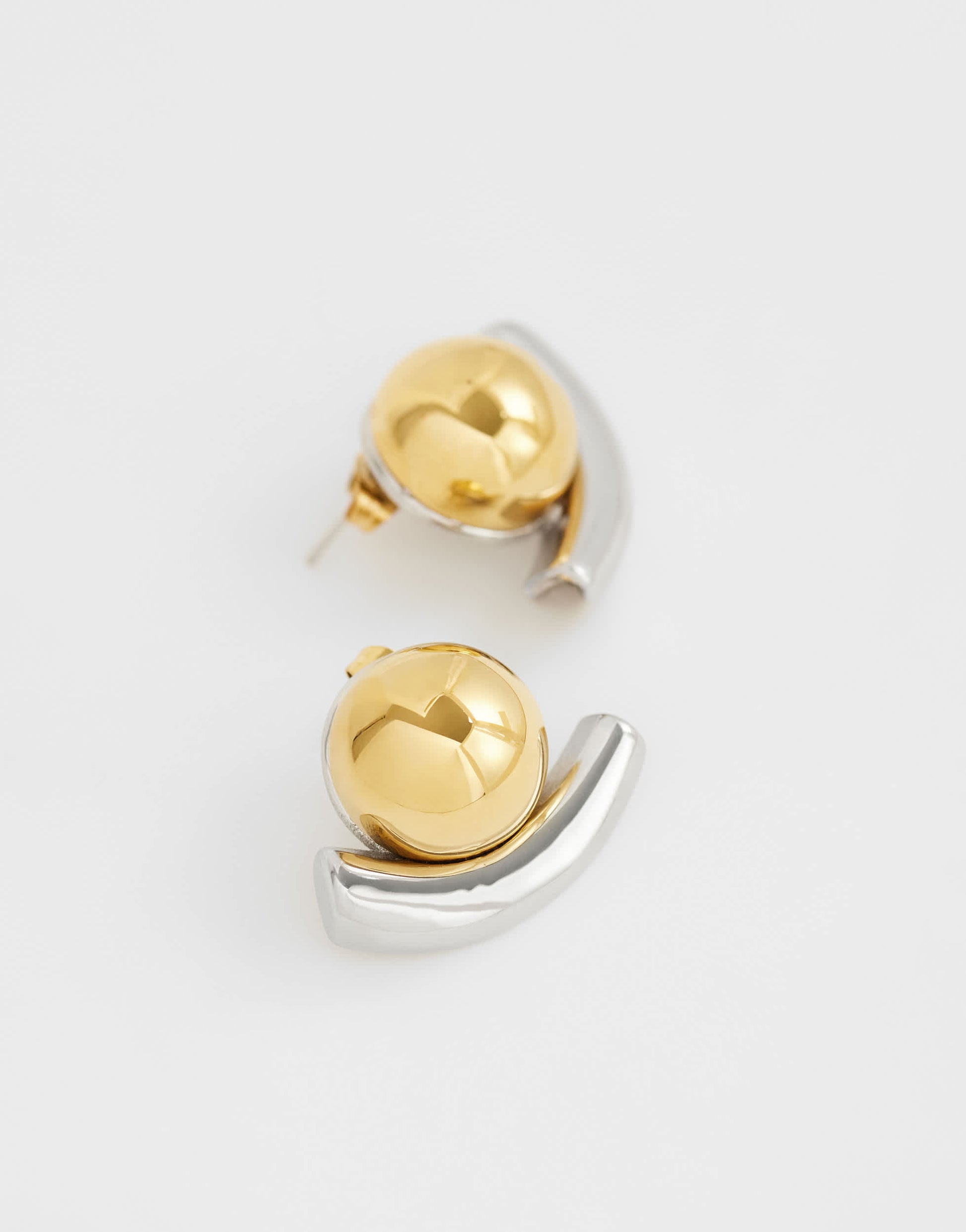 Topshop Diana stainless steel stud earrings in gold and silver