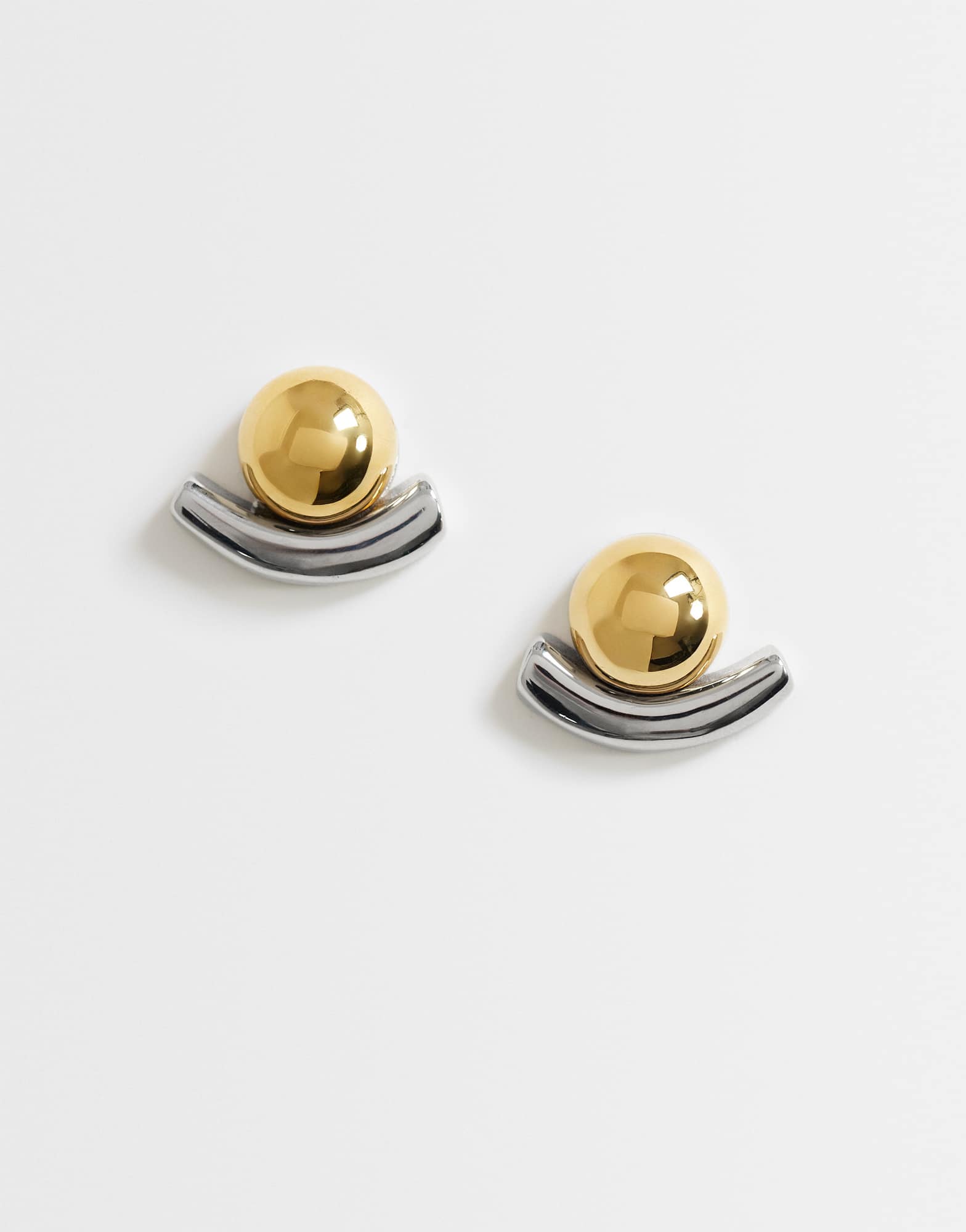 Topshop Diana stainless steel stud earrings in gold and silver