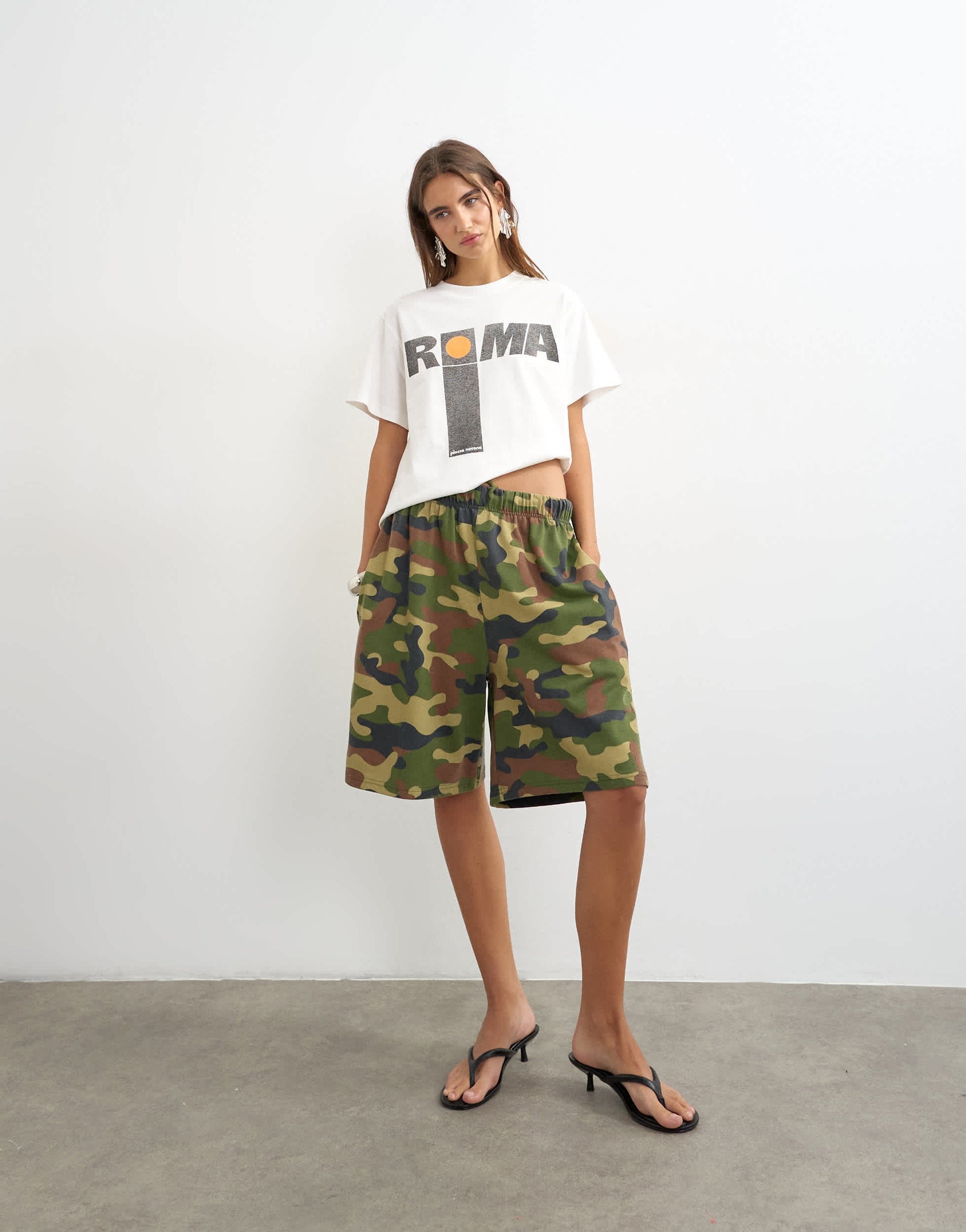 Topshop 'Roma' graphic boxy tee in white