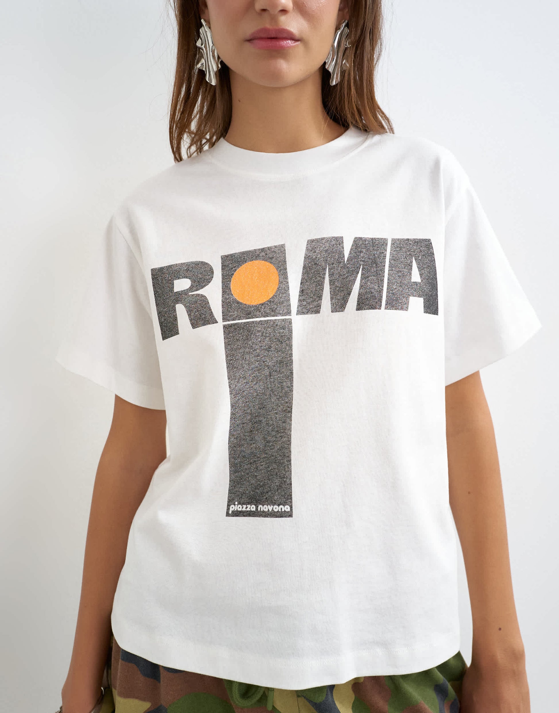 Topshop 'Roma' graphic boxy tee in white