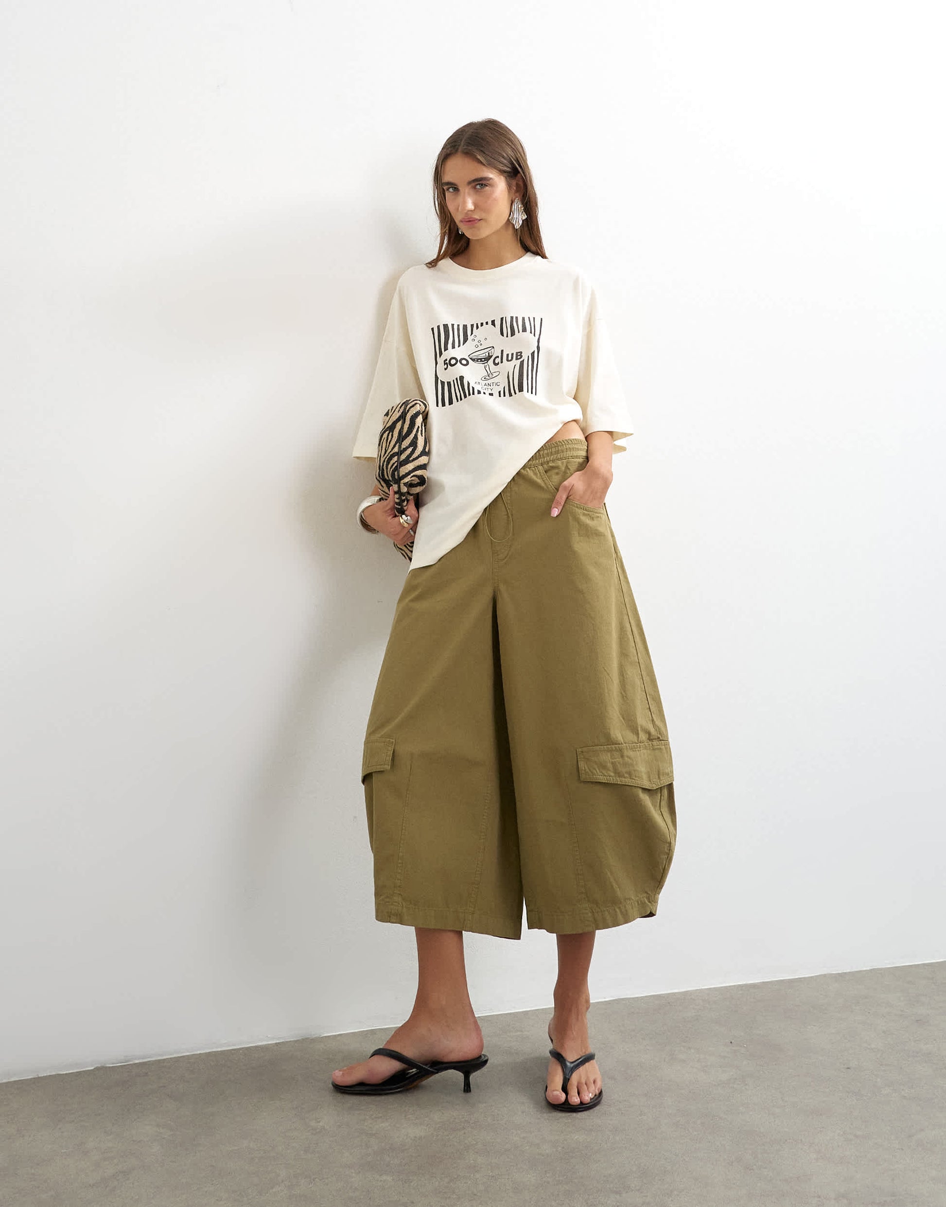 Topshop '500 Club' graphic t-shirt in ecru