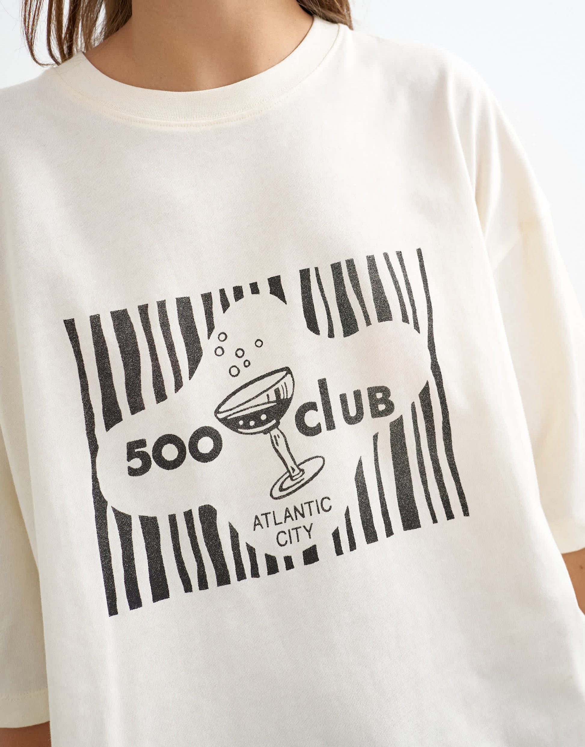 Topshop '500 Club' graphic t-shirt in ecru